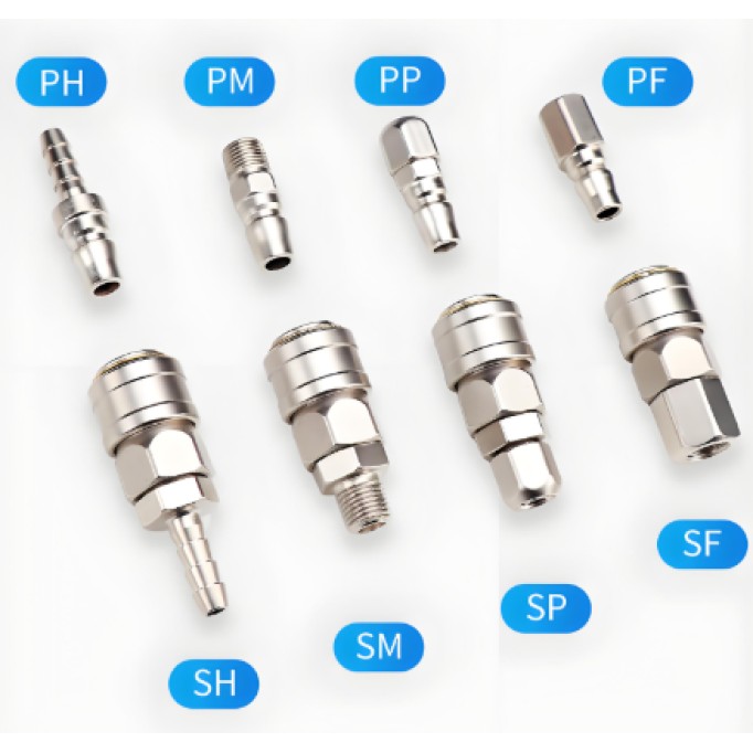 C-type quick connector air pipe quick plug PP SP10/20/30/40MM pneumatic PU 