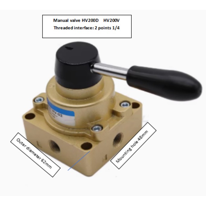 Pneumatic manual valve hand valve HV-02/03/04/200-02B/D cylinder control reversing switch hand valve