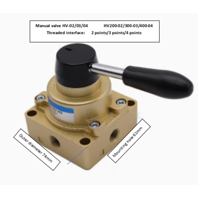 Pneumatic manual valve hand valve HV-02/03/04/200-02B/D cylinder control reversing switch hand valve